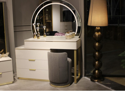 Schminktisch Set Konsole Spiegel Schlafzimmer Möbel Design Hocker 3tlg. Neu